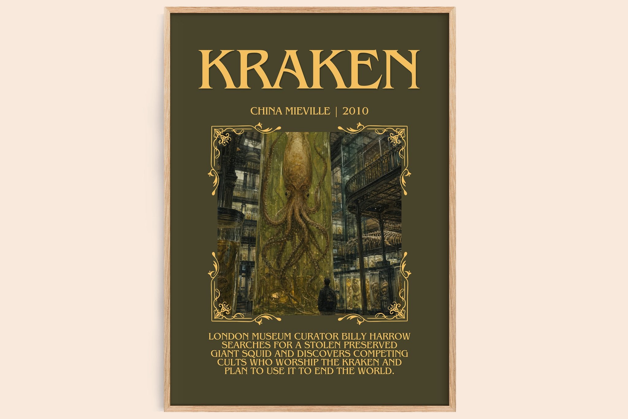 Kraken Minimalist Book Poster by China Miéville