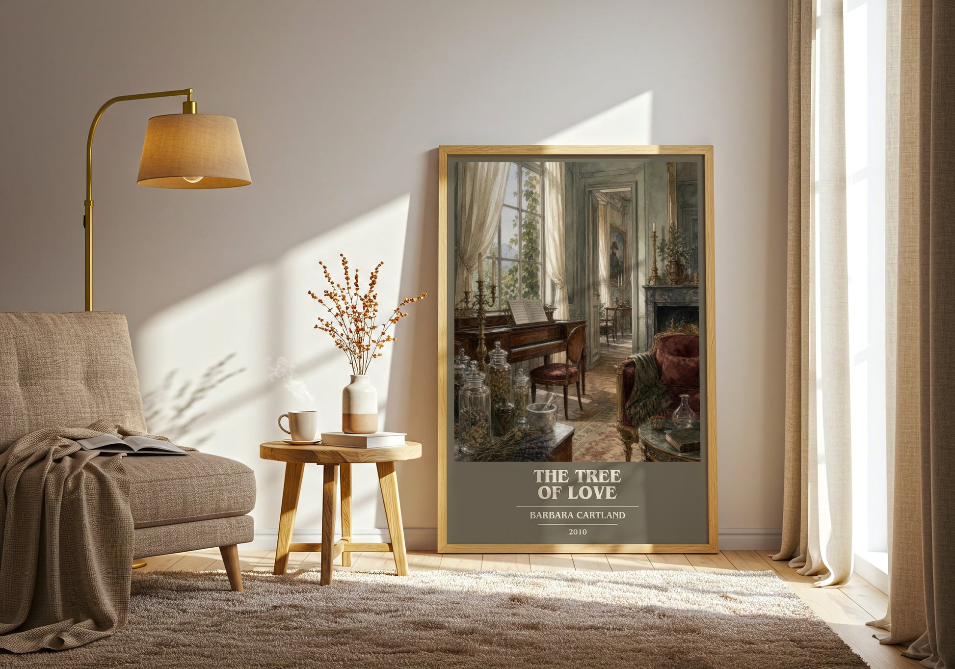 The Tree Of Love book cover print on bookshelf – Barbara Cartland fan gift