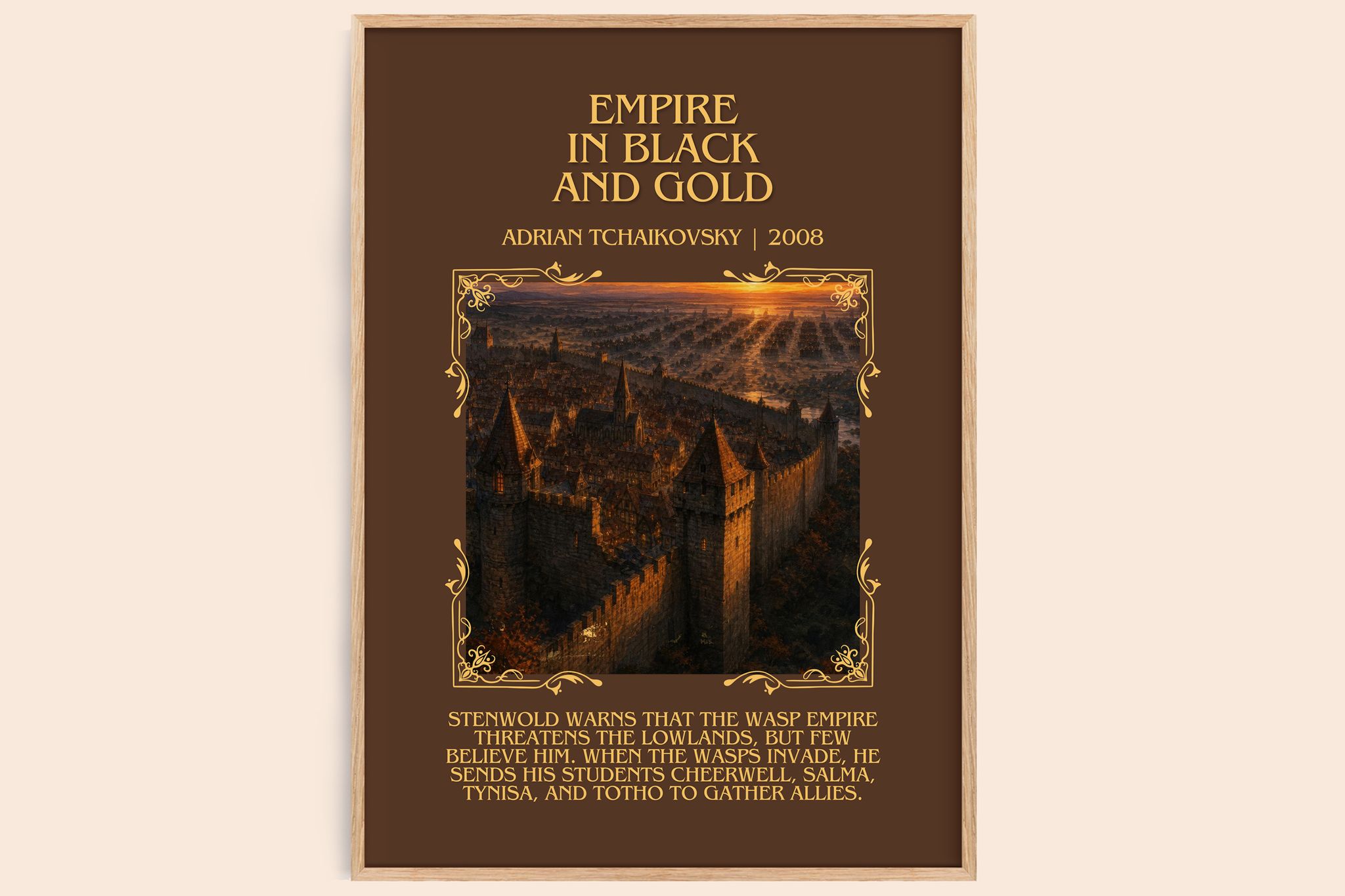 Empire in Black and Gold Minimalist Book Poster by Adrian Tchaikovsky
