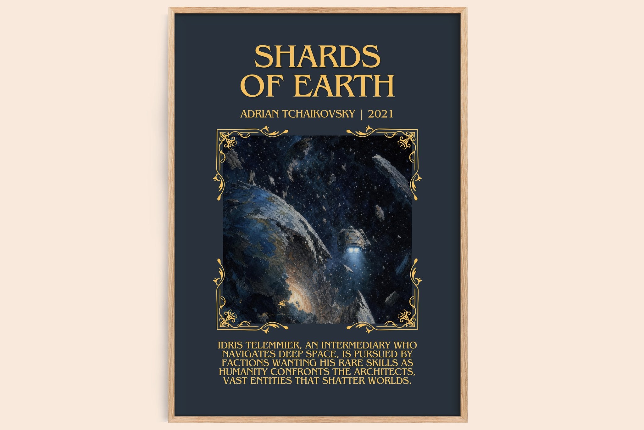 Shards of Earth Minimalist Book Poster by Adrian Tchaikovsky