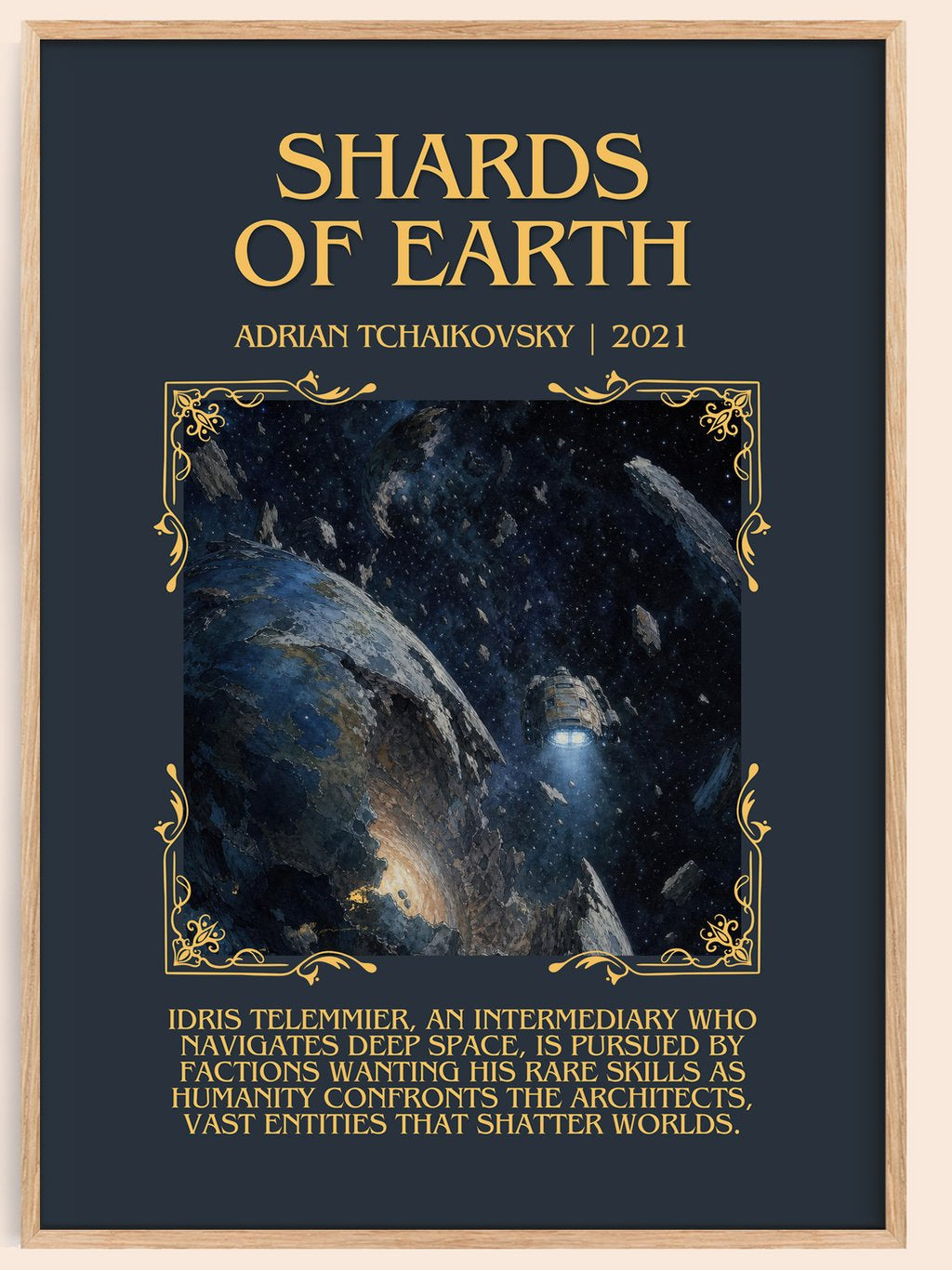 Shards of Earth Minimalist Book Poster by Adrian Tchaikovsky – book poster