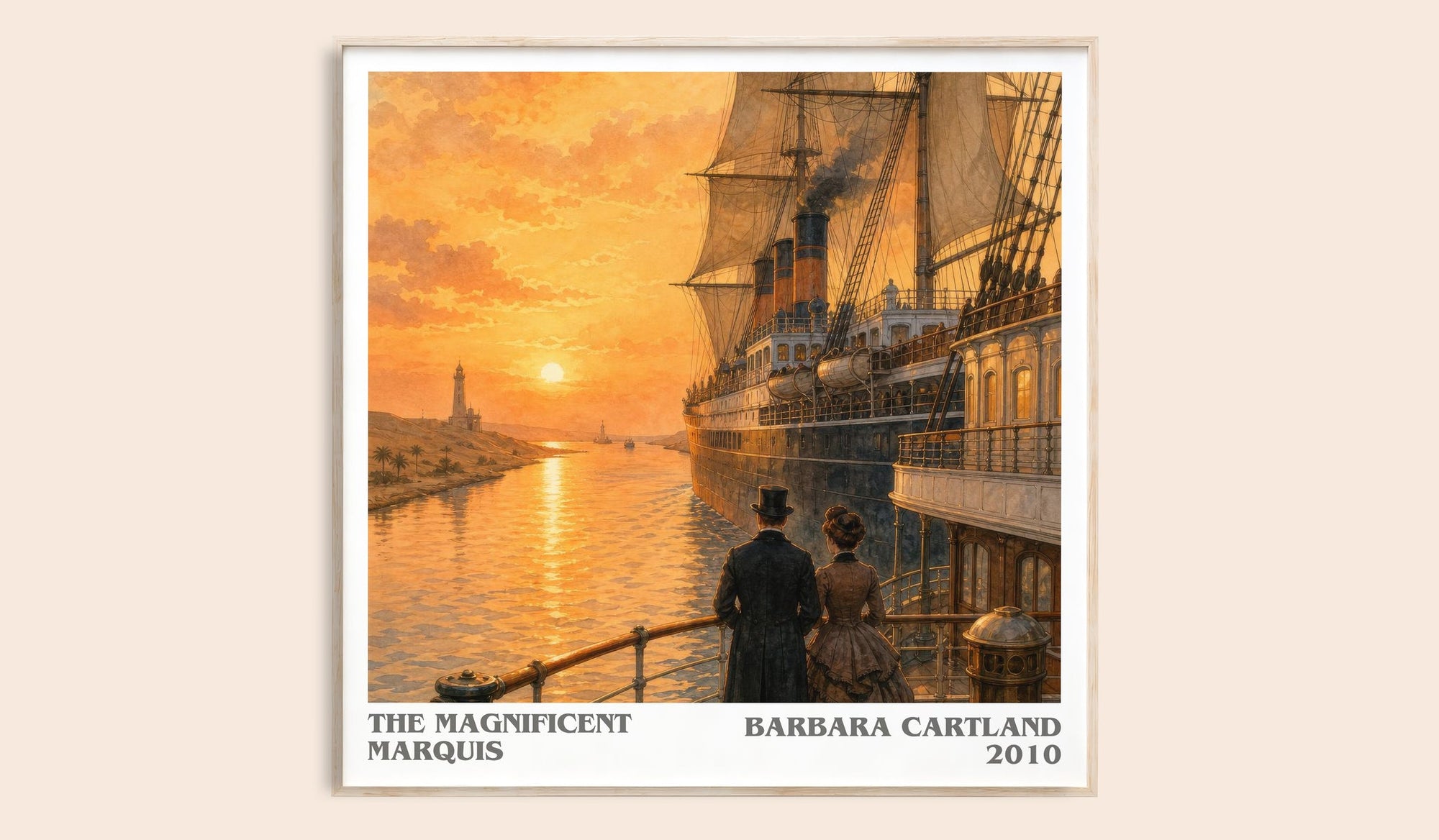 The Magnificent Marquis literary book poster by Barbara Cartland – framed literary art print