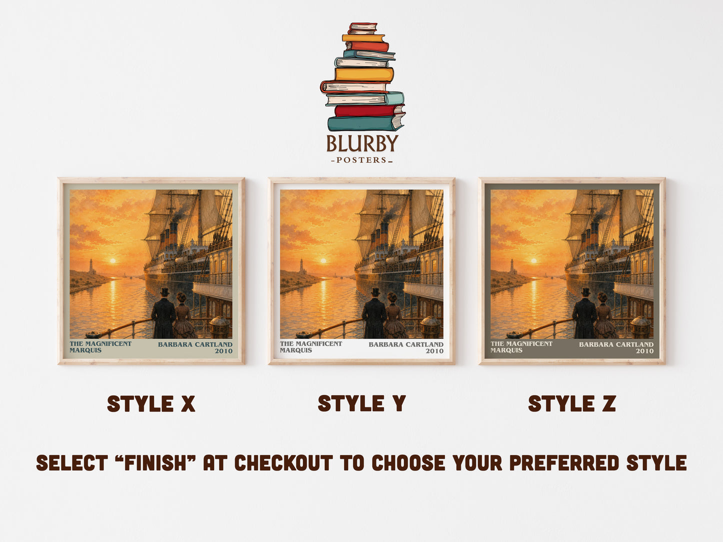 The Magnificent Marquis literary print in frame leaning in hallway – romance wall art