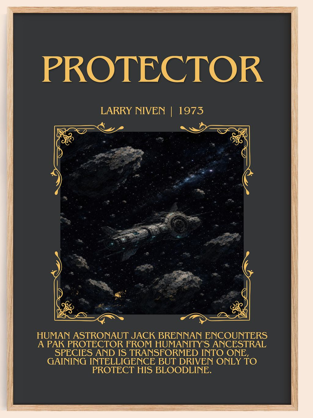 Protector Minimalist Book Poster by Larry Niven – book poster