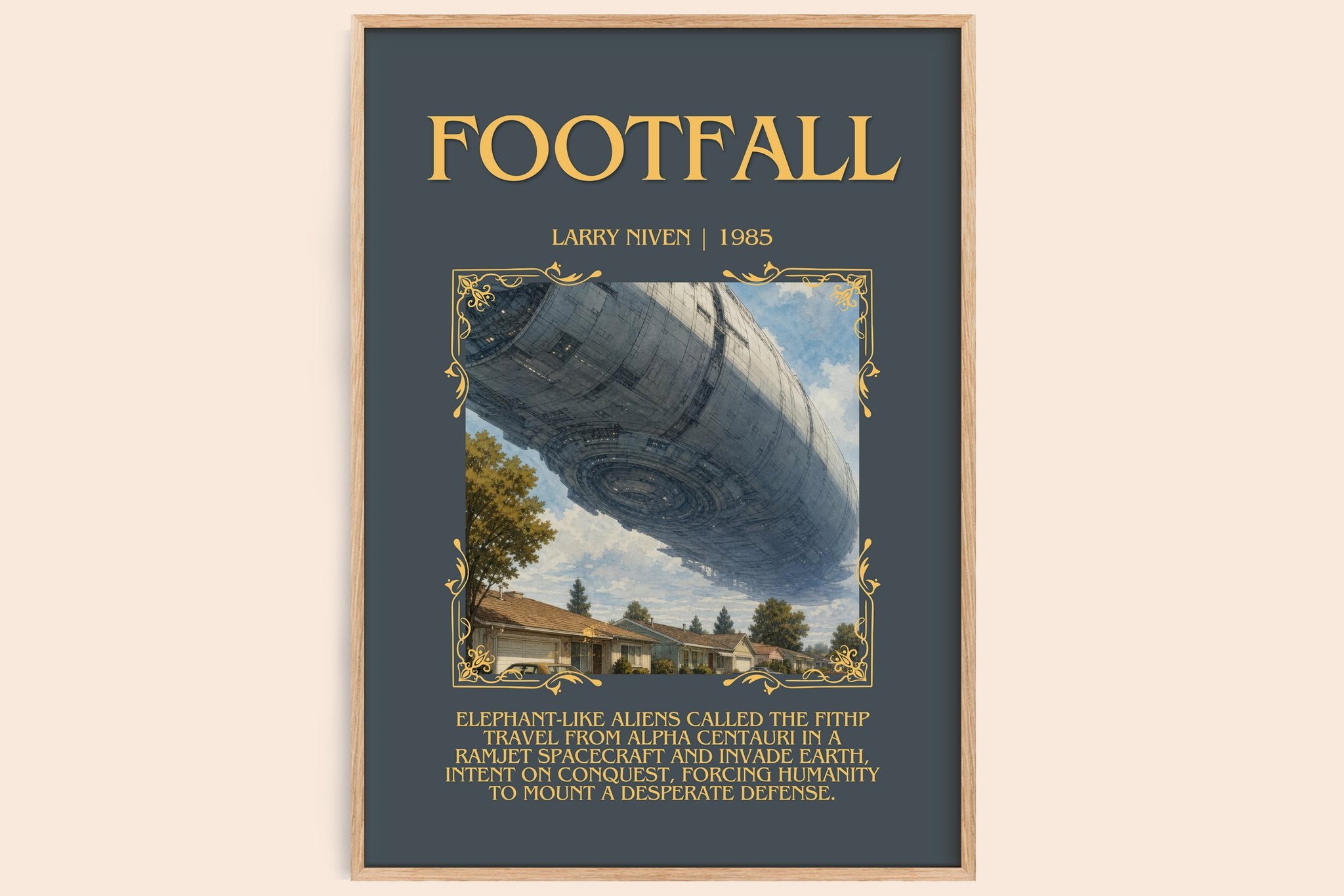 Footfall Minimalist Book Poster by Larry Niven