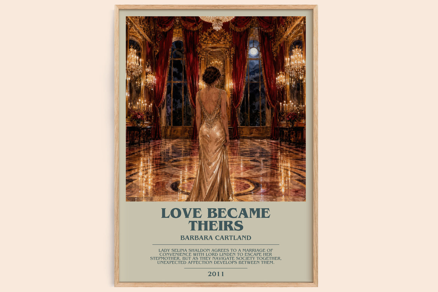 Love Became Theirs bookish book poster by Barbara Cartland – framed literary art print