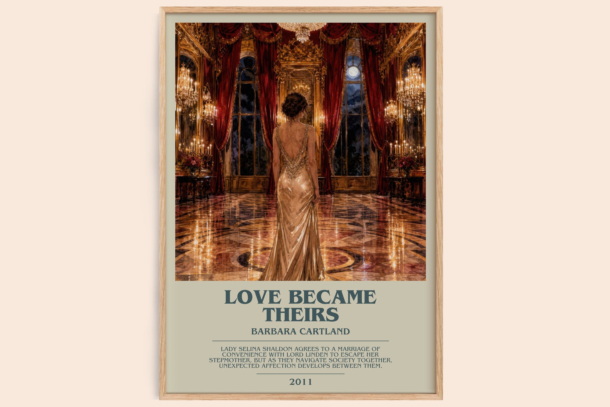 Love Became Theirs bookish book poster by Barbara Cartland – framed literary art print