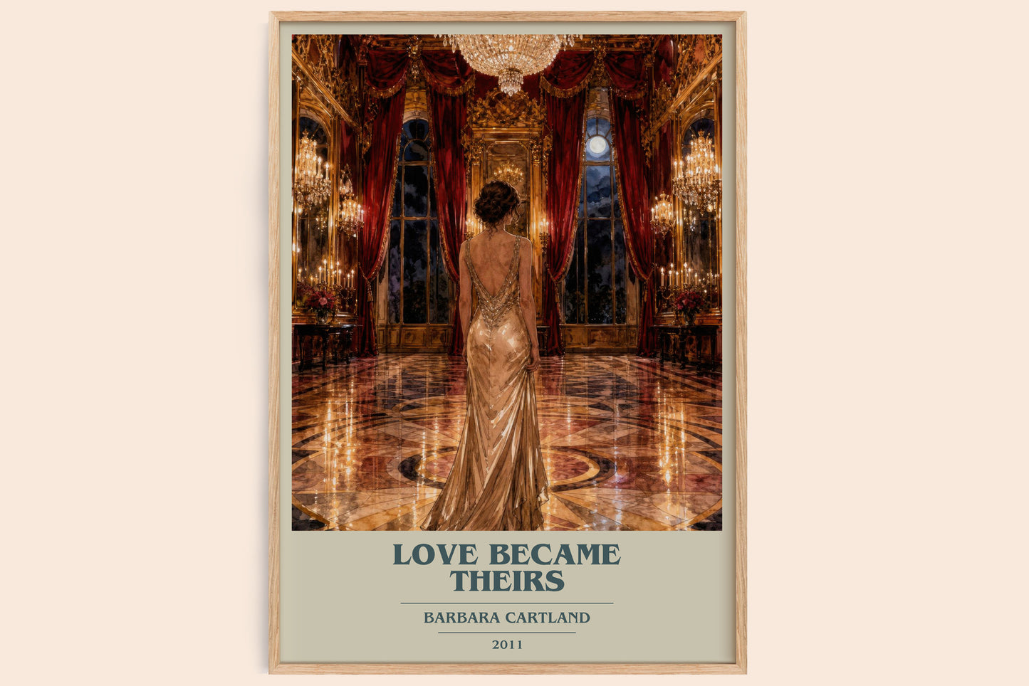 Love Became Theirs book cover book poster by Barbara Cartland – framed literary art print