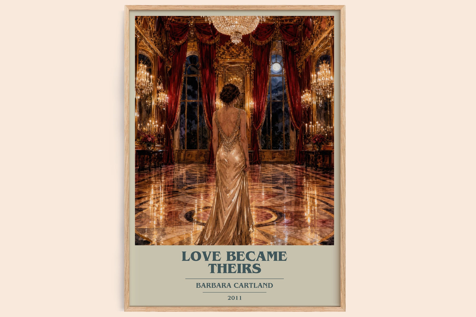 Love Became Theirs book cover book poster by Barbara Cartland – framed literary art print