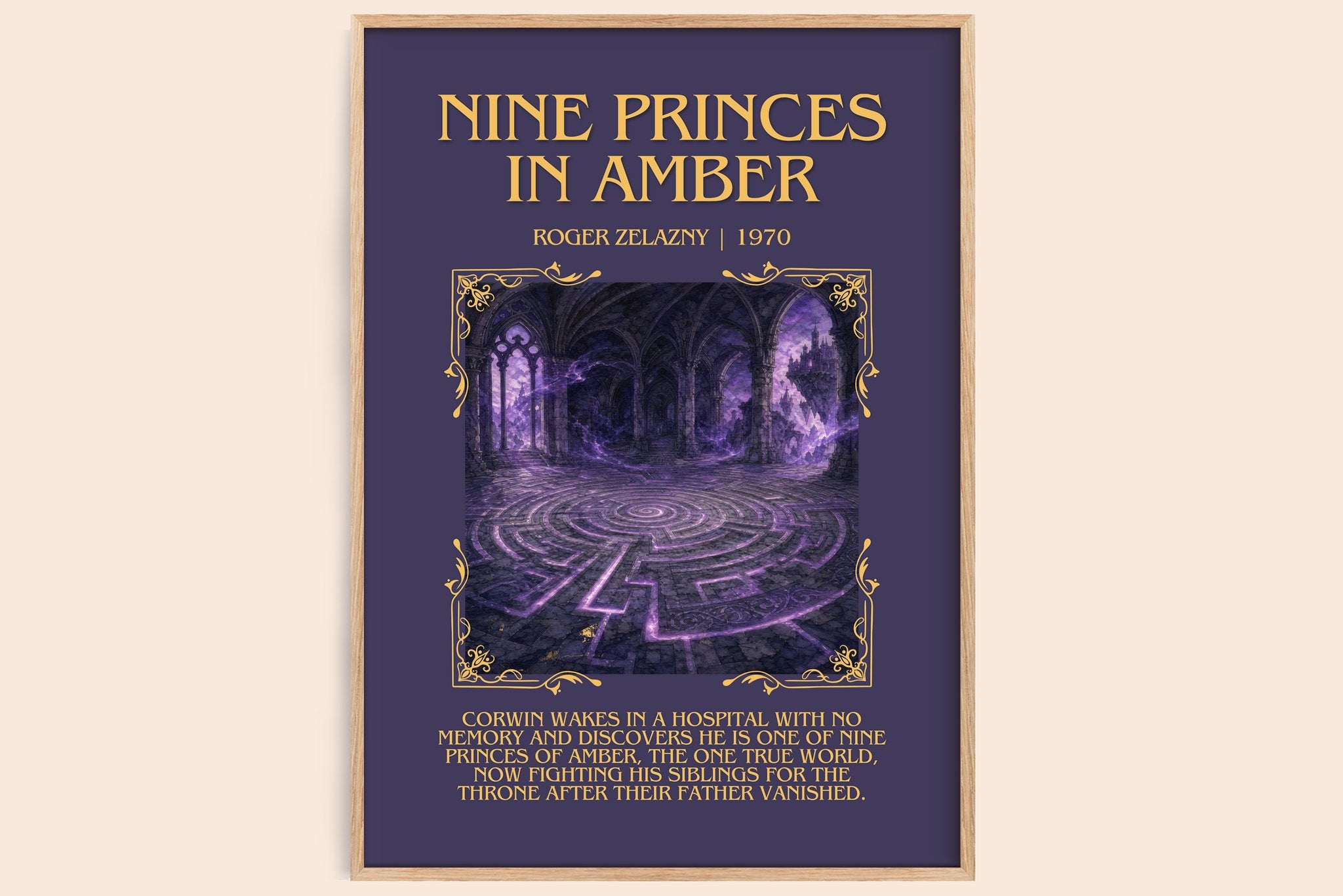 Nine Princes in Amber Minimalist Book Poster by Roger Zelazny
