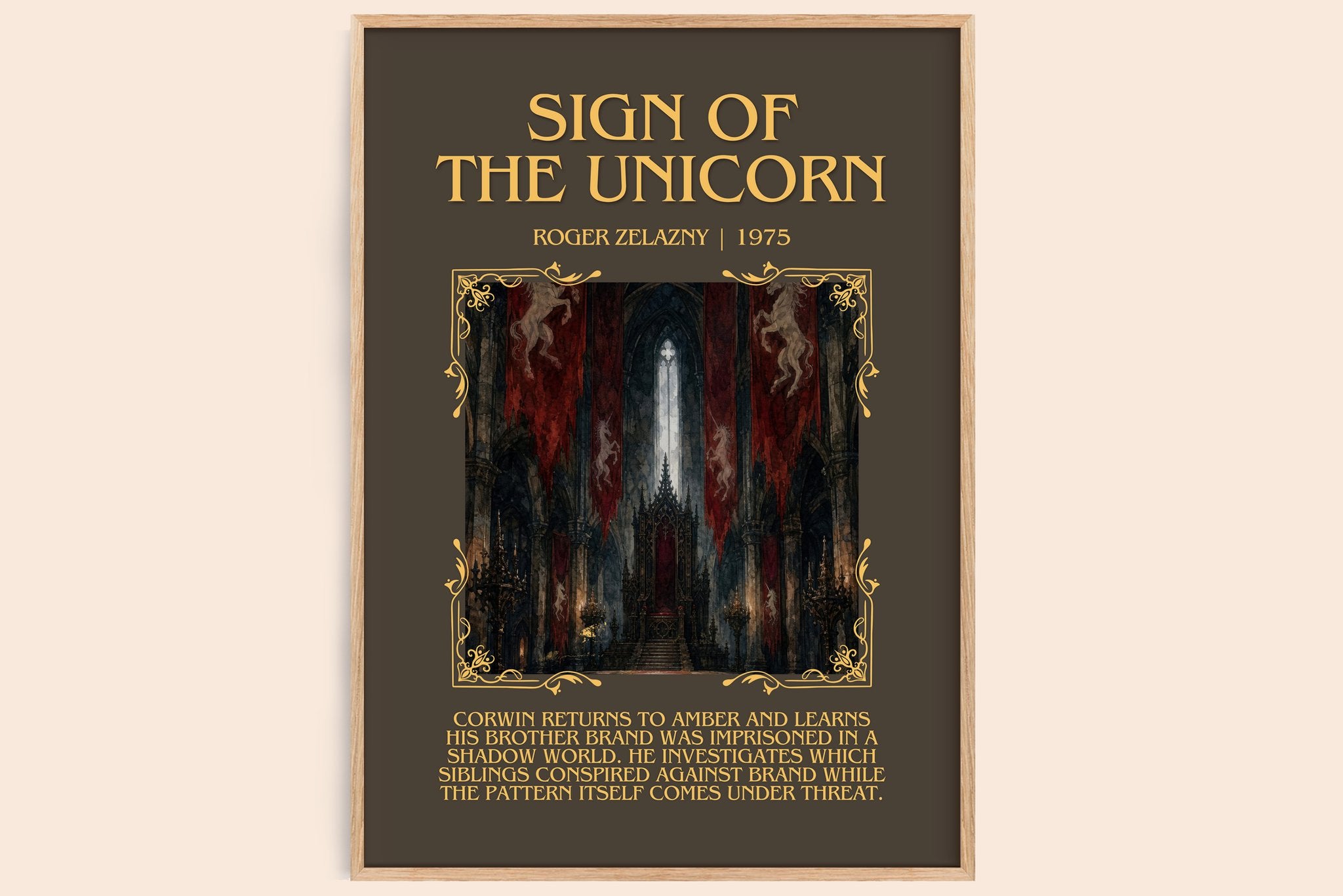 Sign of the Unicorn Minimalist Book Poster by Roger Zelazny