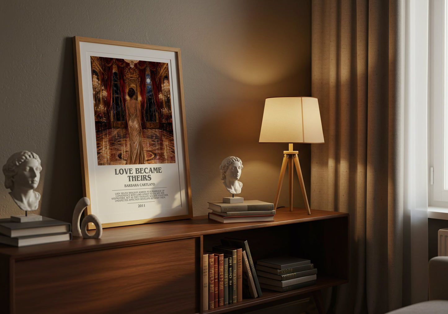 Love Became Theirs bookish book poster framed on wall – romance wall art