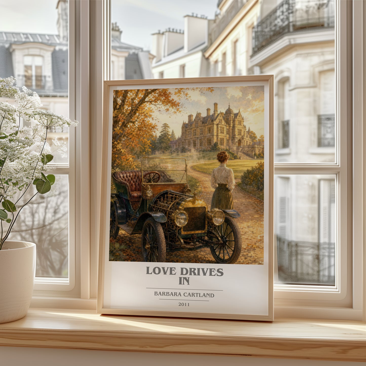 Love Drives In book cover poster colour and style options – Barbara Cartland book art