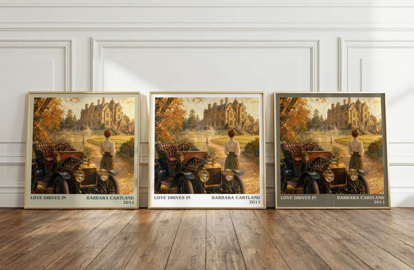 Love Drives In literary art print colour and style options – Barbara Cartland book art