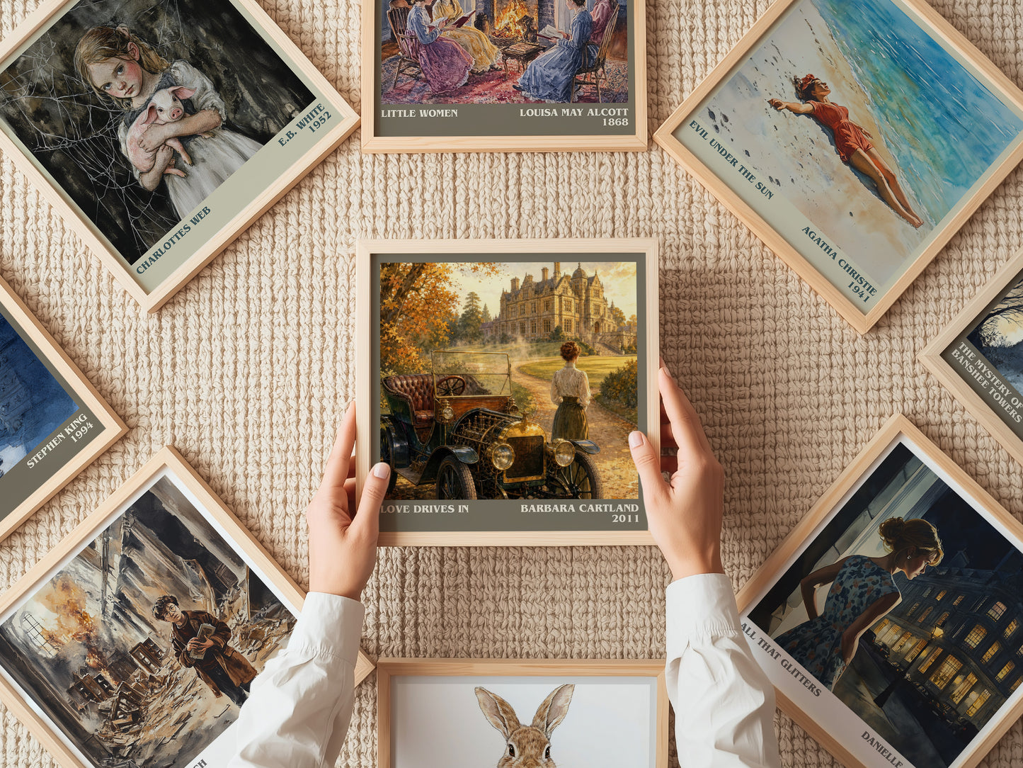 Love Drives In literary book poster framed on wall – romance wall art