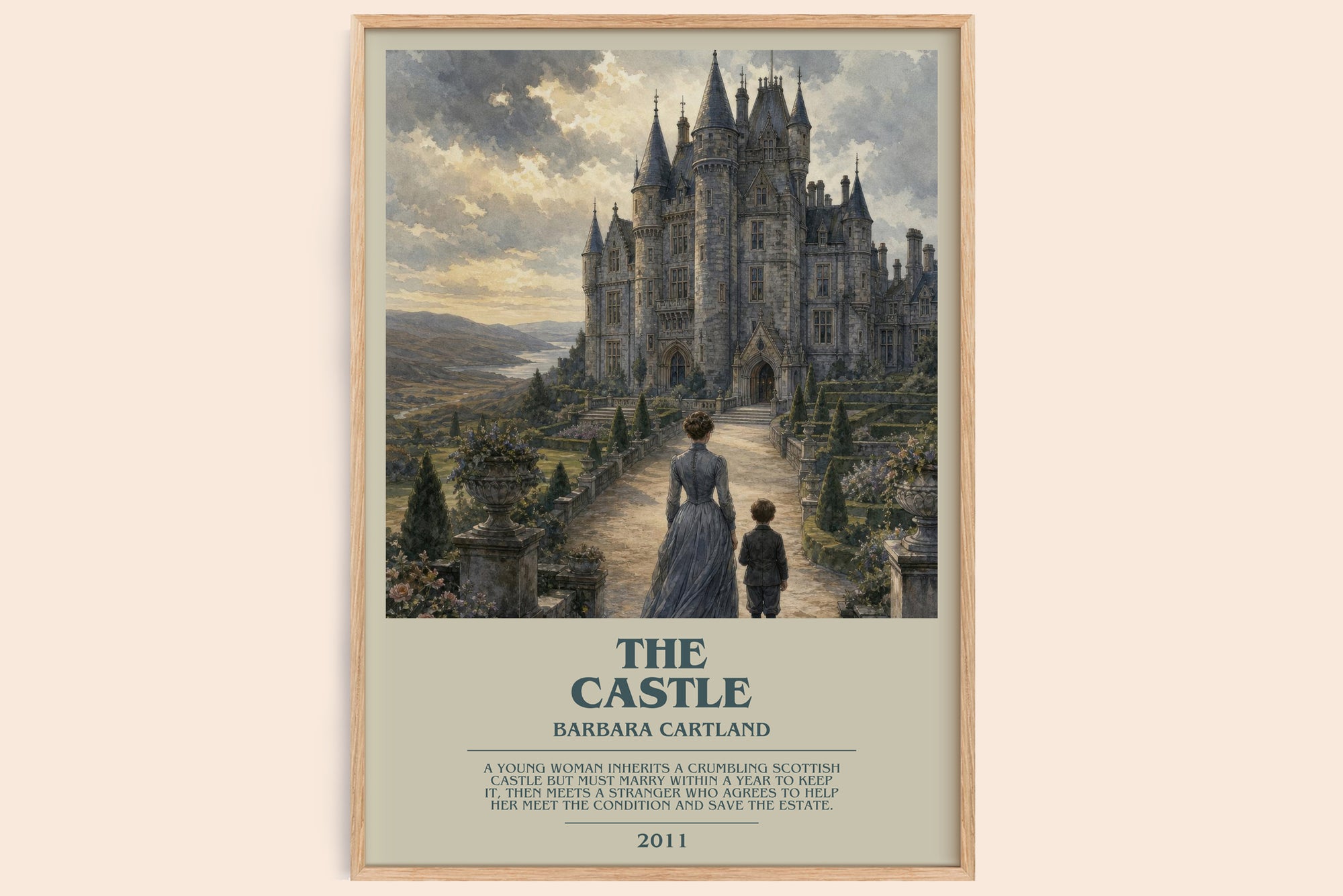 The Castle bookish book poster by Barbara Cartland – framed literary art print