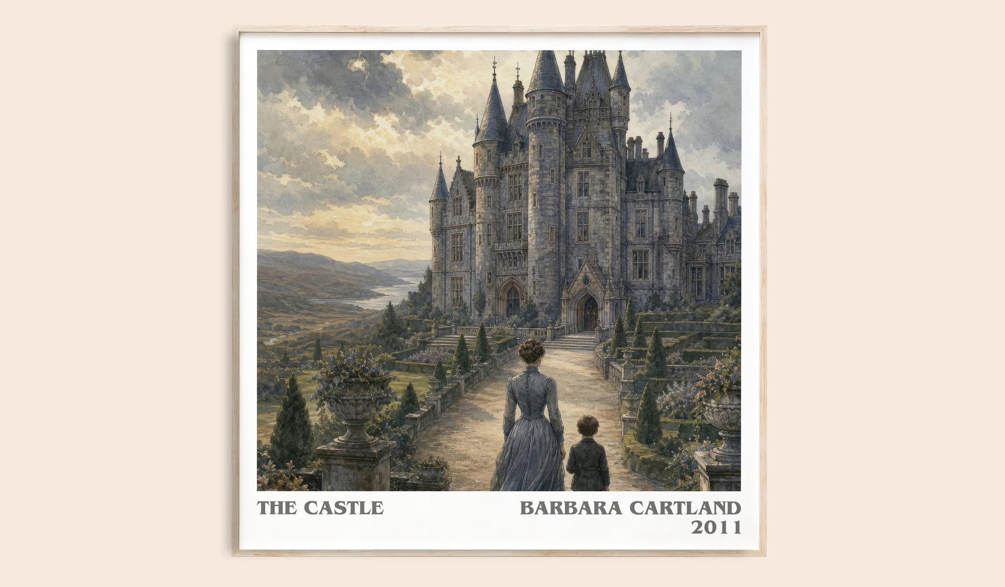 The Castle literary book poster by Barbara Cartland – framed literary art print