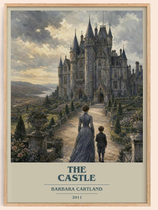 The Castle book cover book poster by Barbara Cartland – framed literary art print