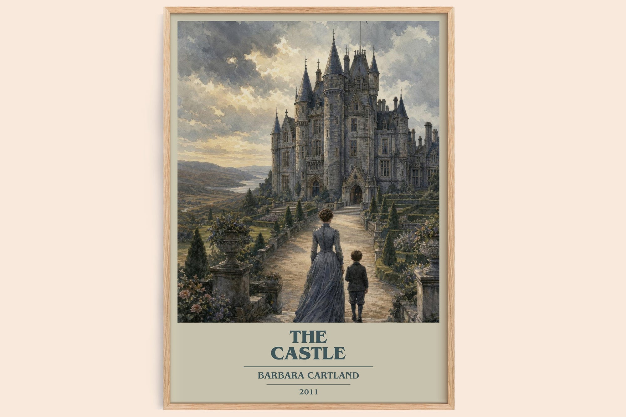 The Castle book cover book poster by Barbara Cartland – framed literary art print