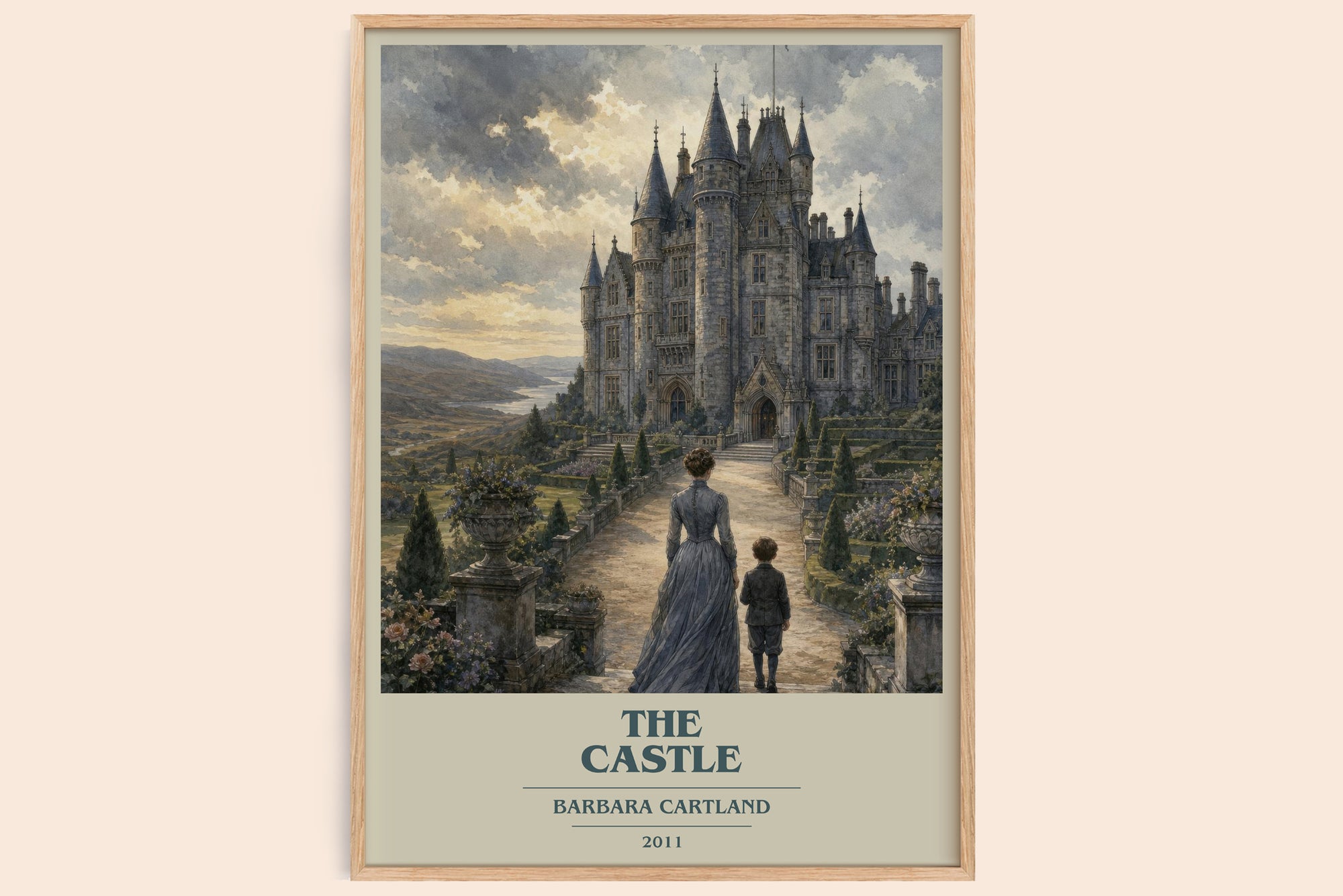 The Castle book cover book poster by Barbara Cartland – framed literary art print