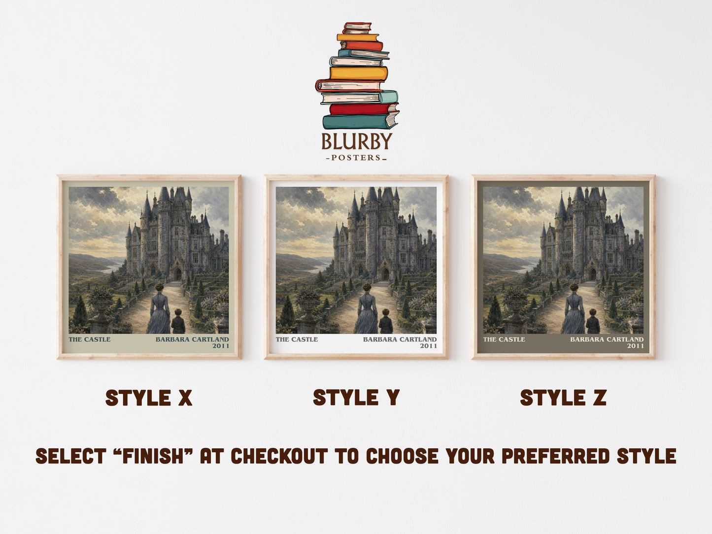 The Castle literary print in frame leaning in hallway – romance wall art