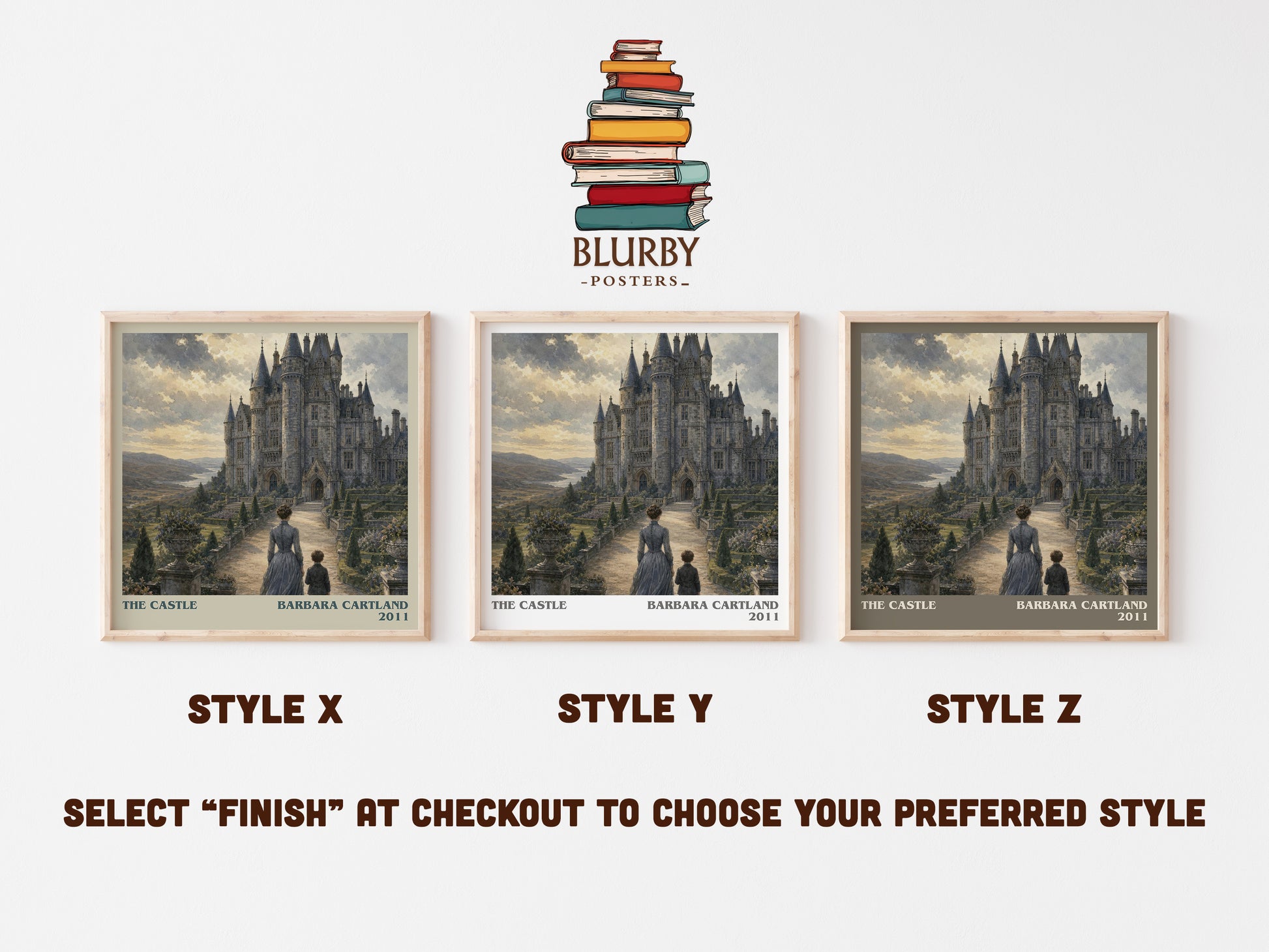 The Castle literary print in frame leaning in hallway – romance wall art