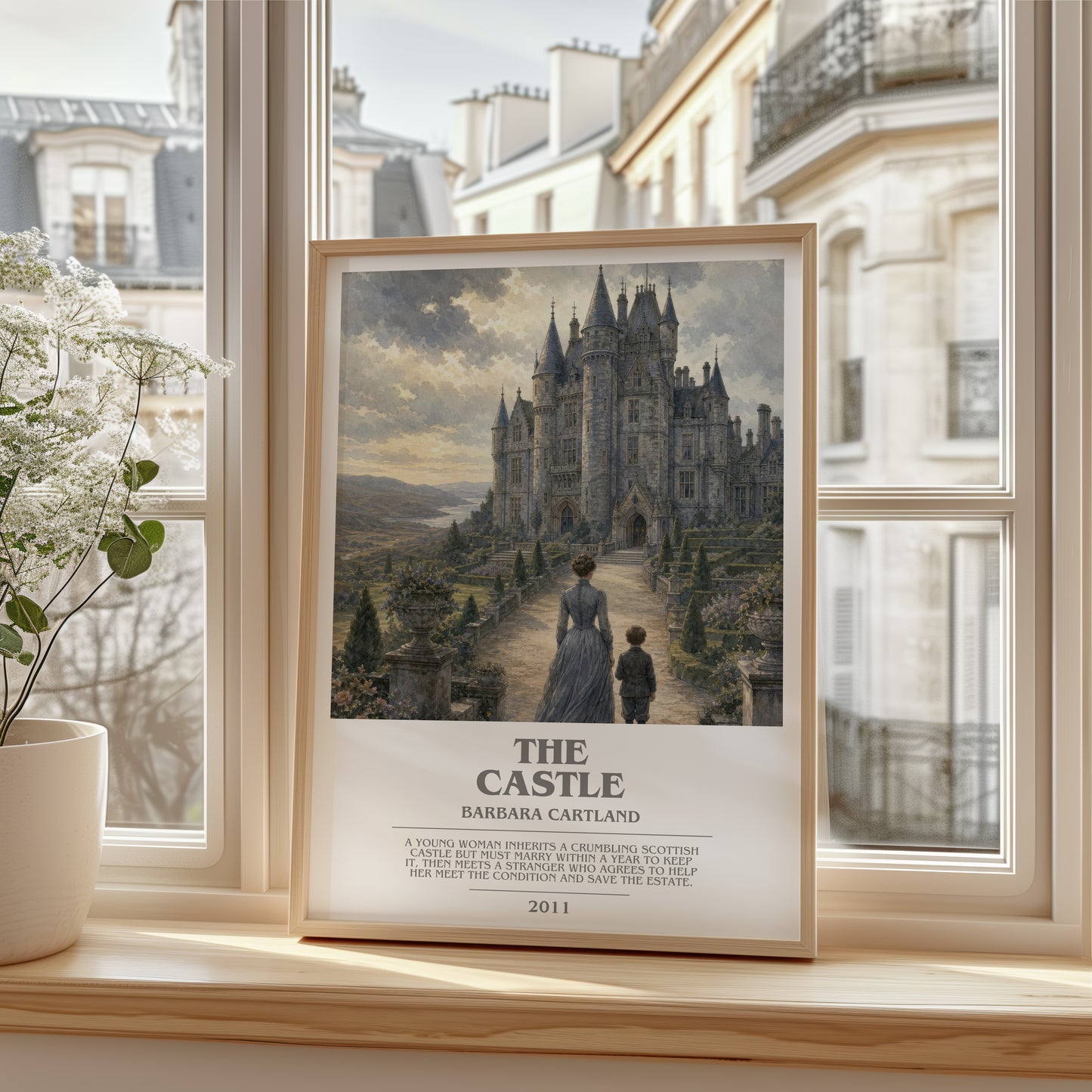 The Castle bookish poster colour and style options – Barbara Cartland book art