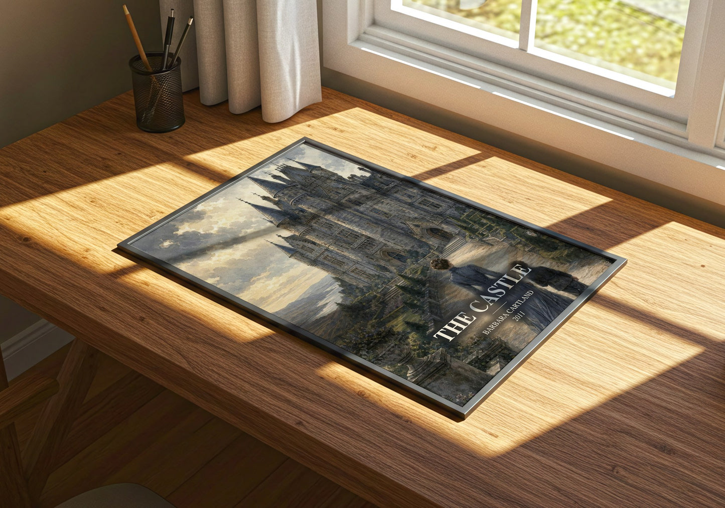 The Castle watercolour book poster framed on wall – romance wall art