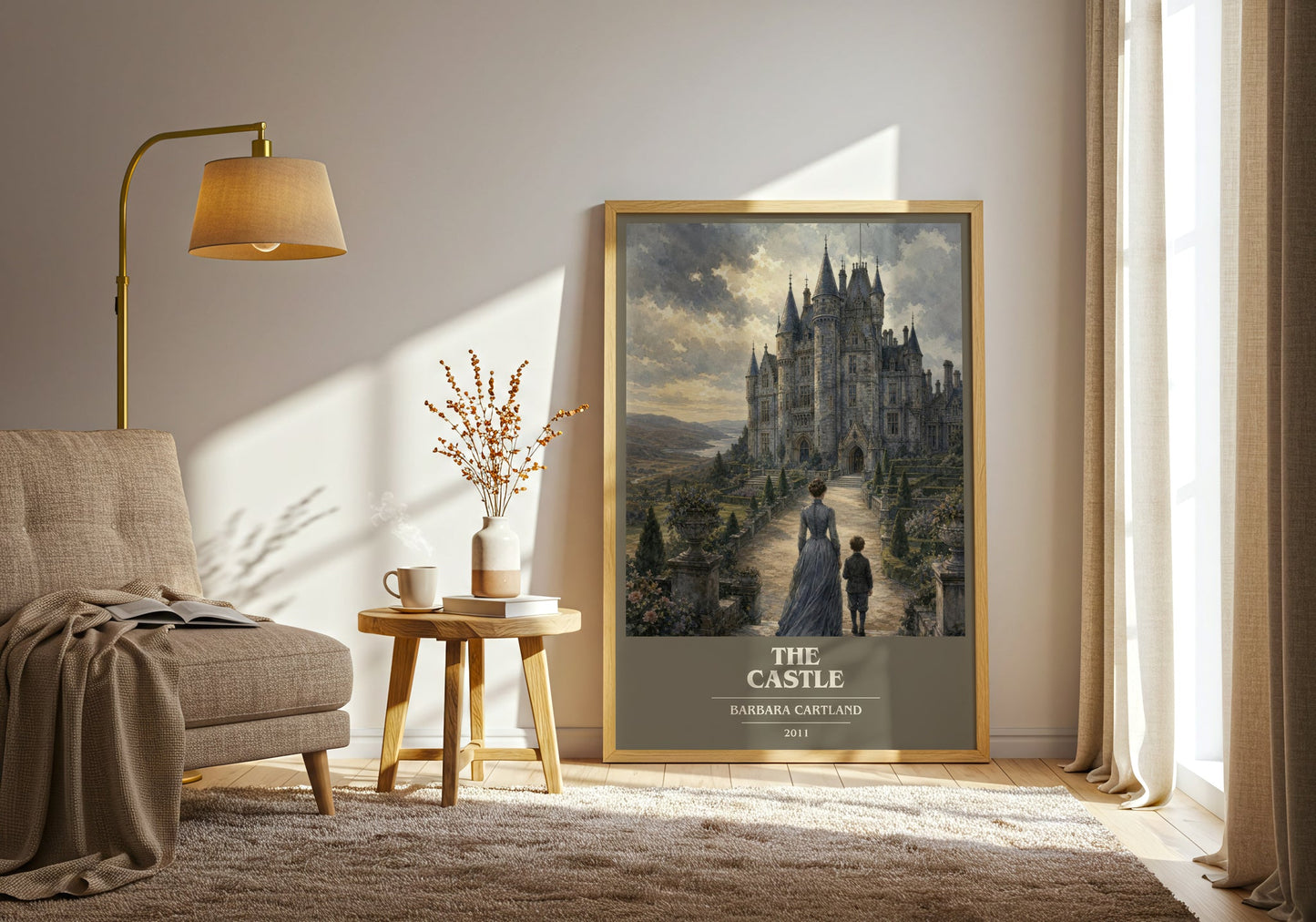The Castle book cover print on bookshelf – Barbara Cartland fan gift