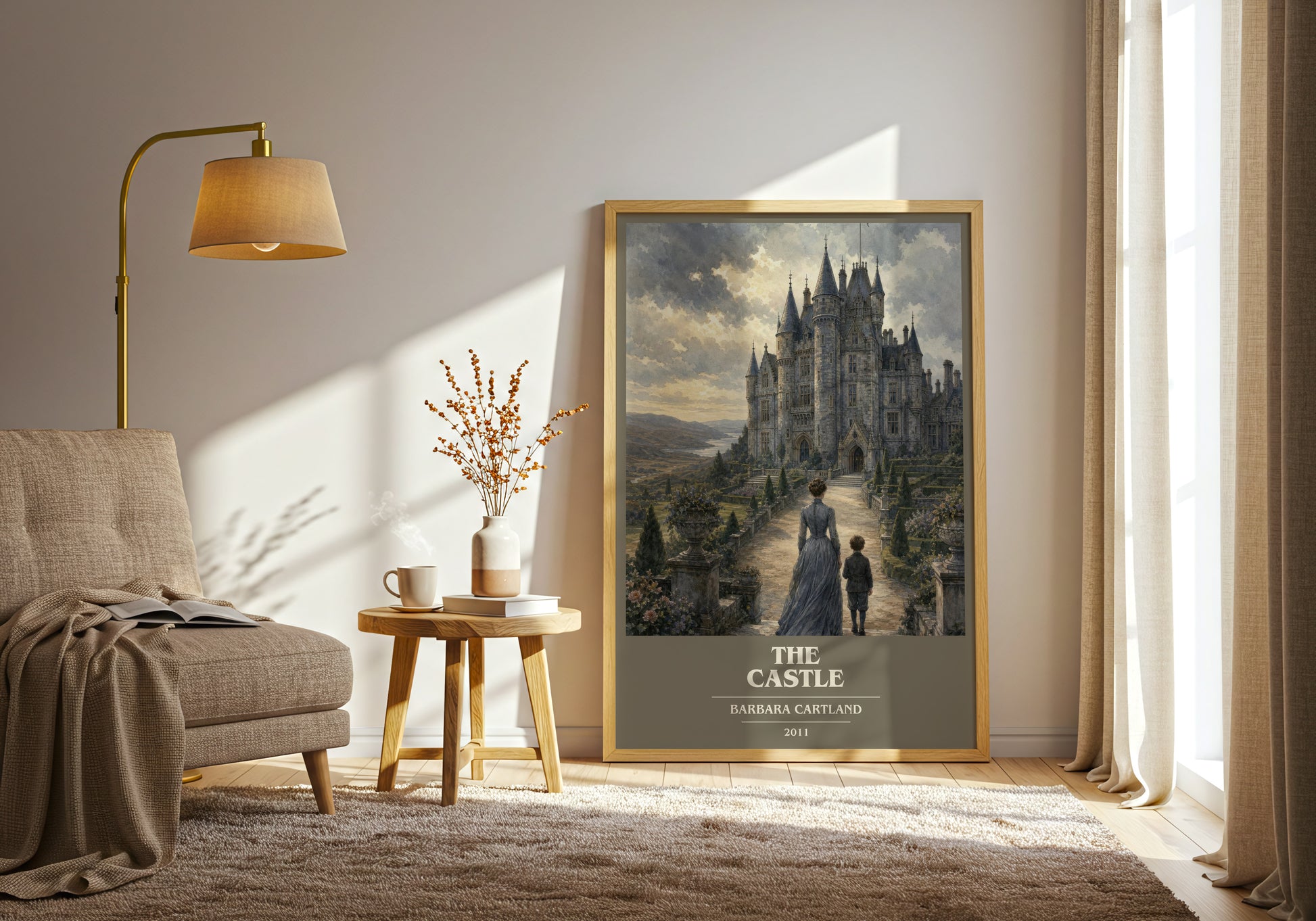 The Castle book cover print on bookshelf – Barbara Cartland fan gift