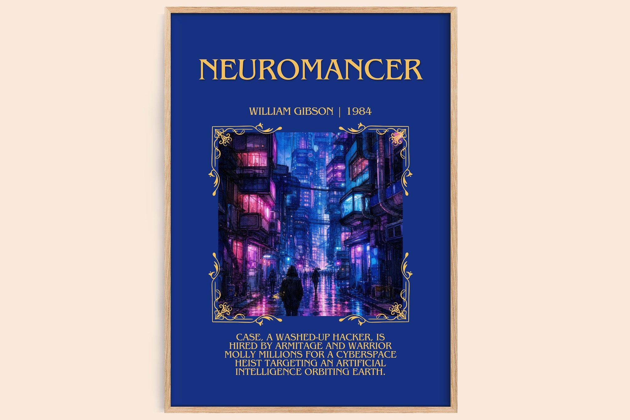 Neuromancer Minimalist Book Poster by William Gibson
