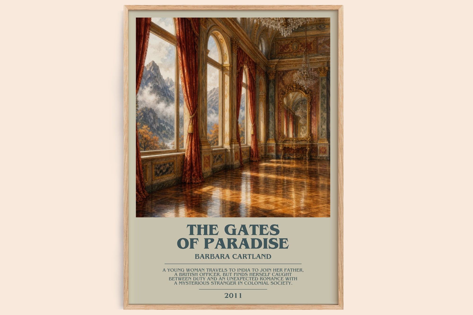 The Gates Of Paradise bookish book poster by Barbara Cartland – framed literary art print