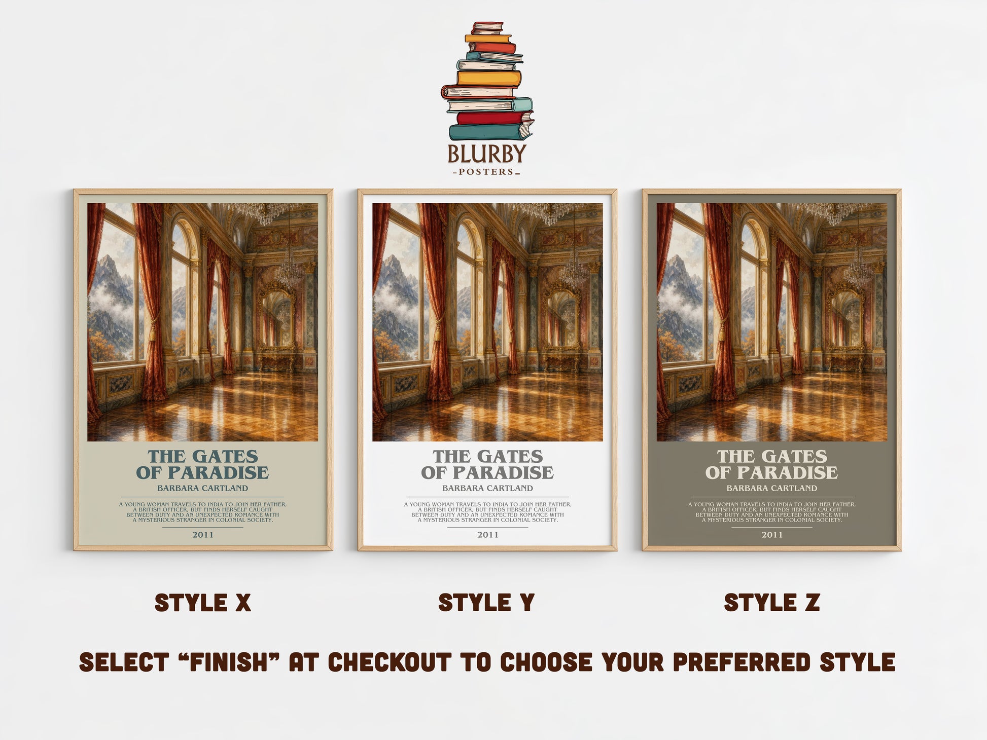 The Gates Of Paradise bookish print in frame leaning in hallway – romance wall art