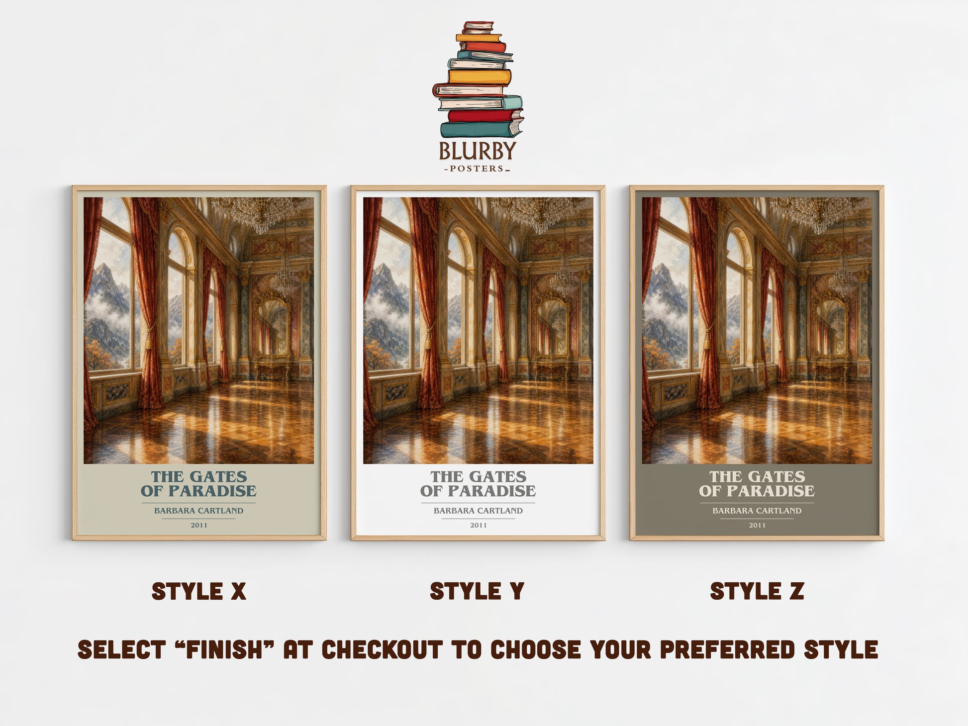 The Gates Of Paradise book cover print in frame leaning in hallway – romance wall art