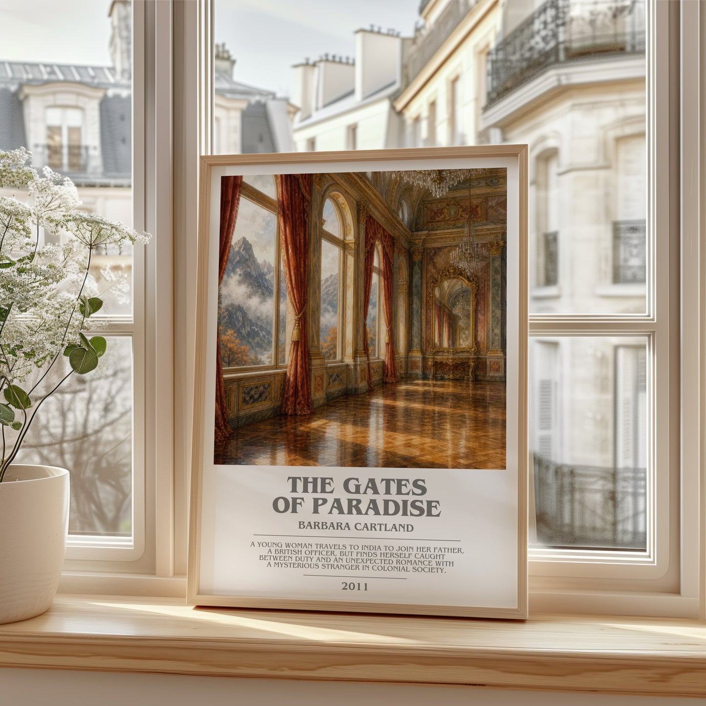 The Gates Of Paradise bookish poster colour and style options – Barbara Cartland book art