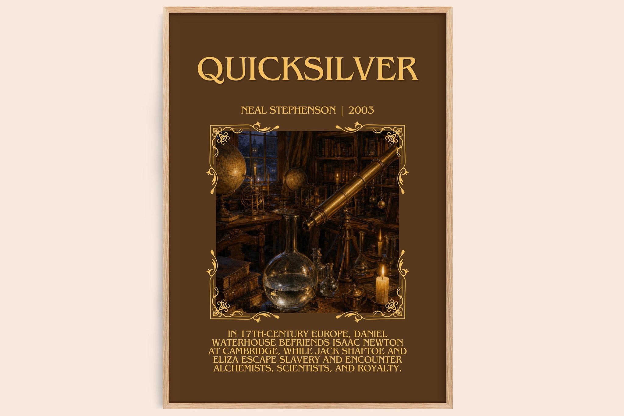 Quicksilver Minimalist Book Poster by Neal Stephenson