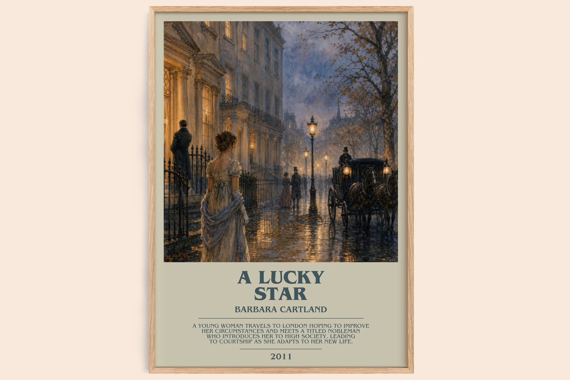A Lucky Star bookish book poster by Barbara Cartland – framed literary art print