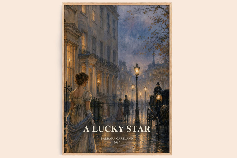 A Lucky Star watercolour book poster by Barbara Cartland – framed literary art print