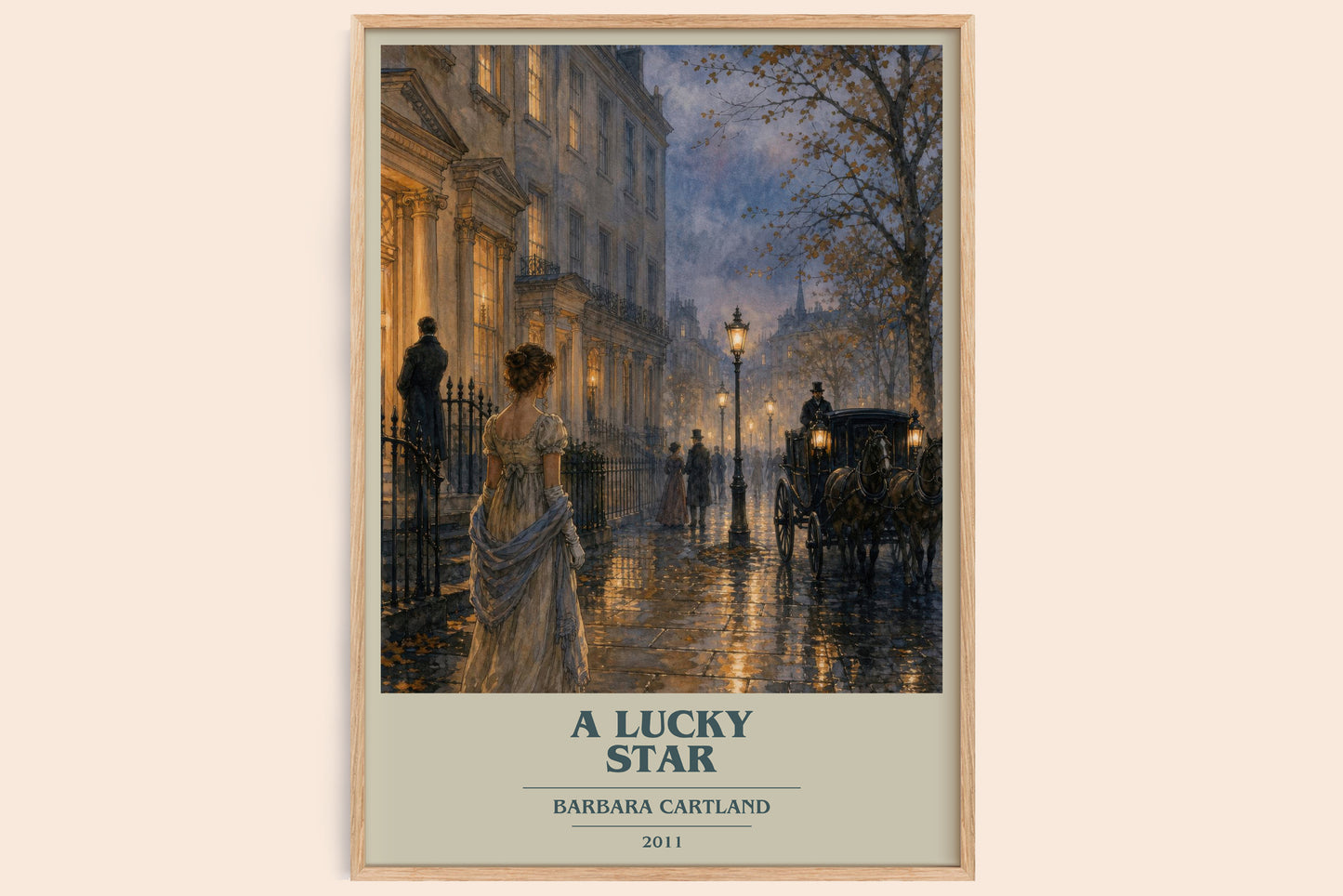 A Lucky Star book cover book poster by Barbara Cartland – framed literary art print
