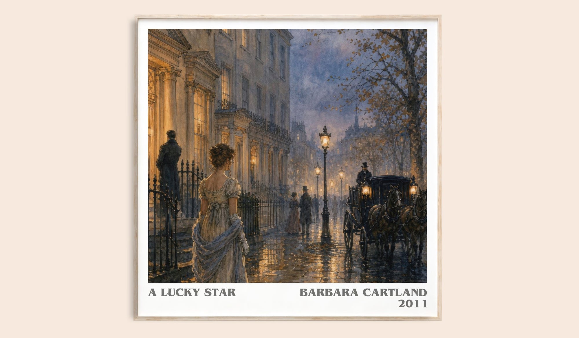A Lucky Star literary book poster by Barbara Cartland – framed literary art print