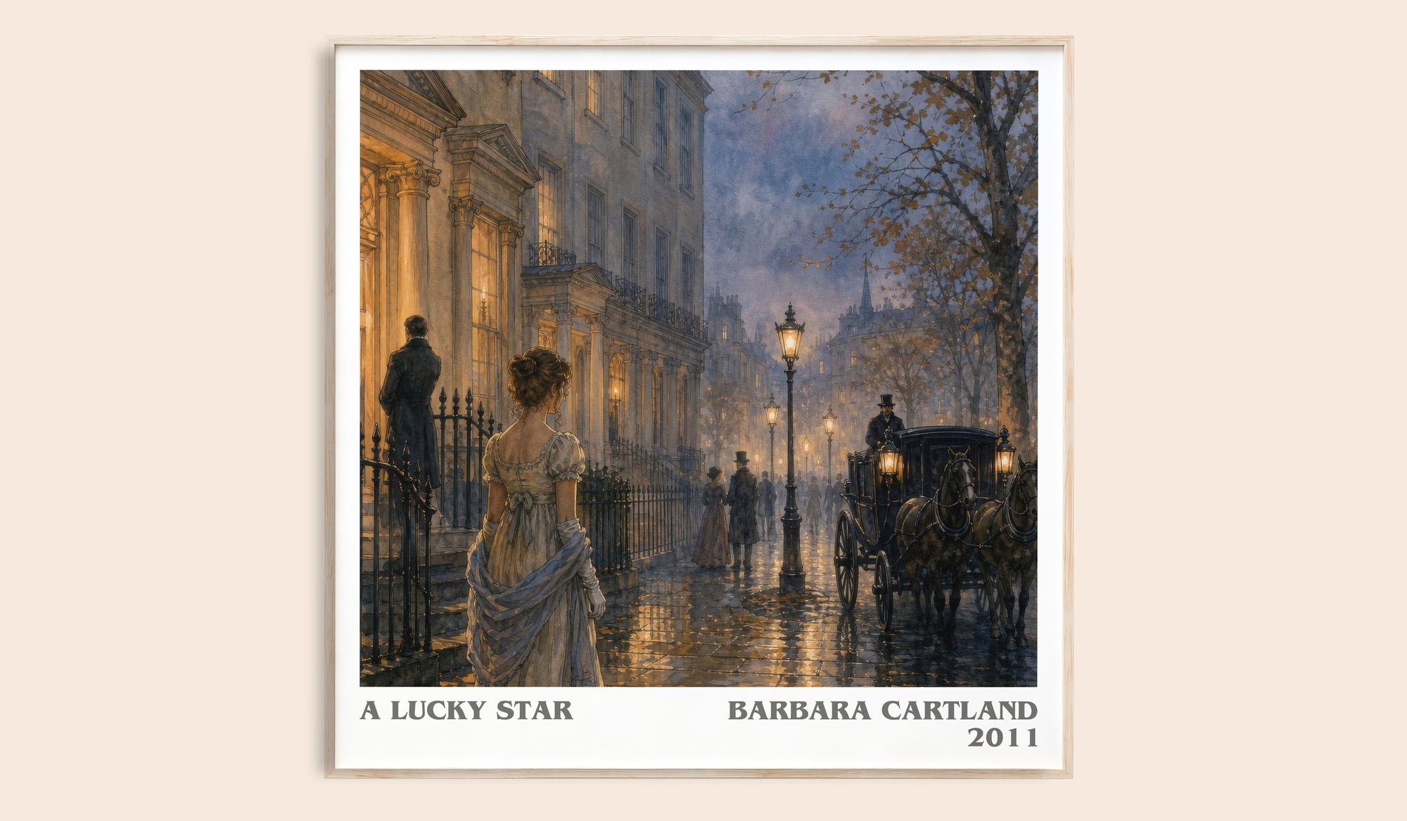 A Lucky Star literary book poster by Barbara Cartland – framed literary art print