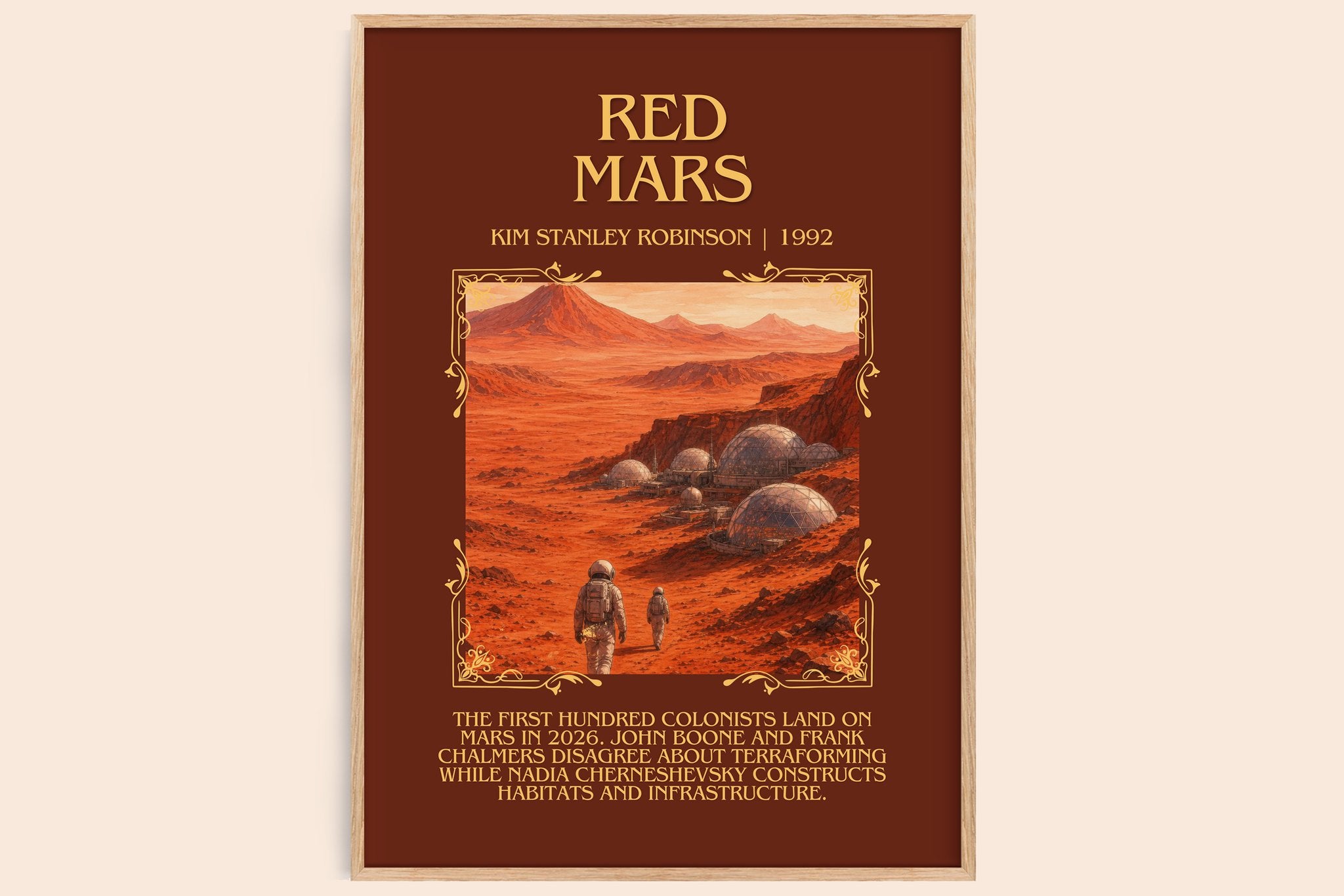 Red Mars Minimalist Book Poster by Kim Stanley Robinson