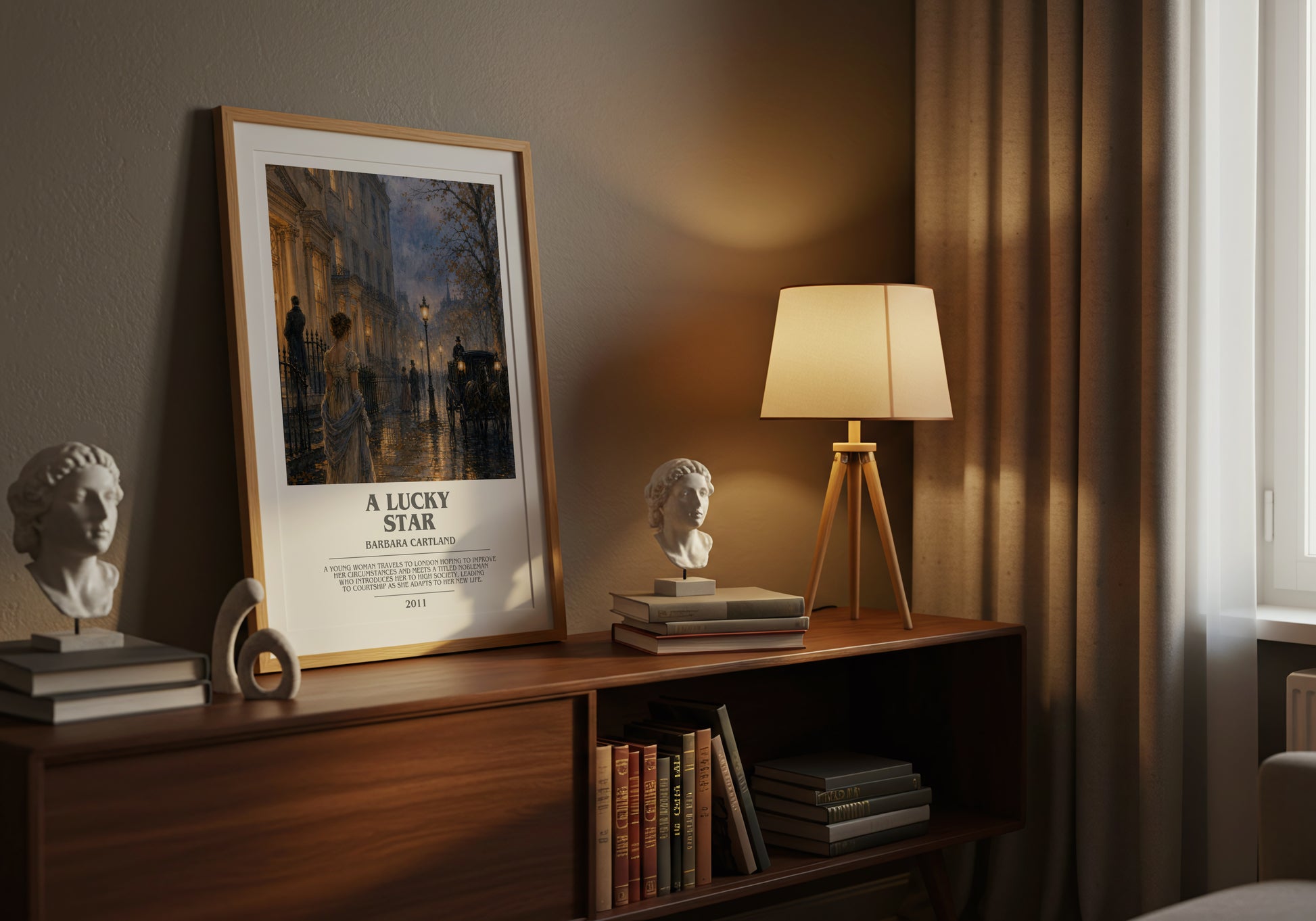 A Lucky Star bookish book poster framed on wall – romance wall art