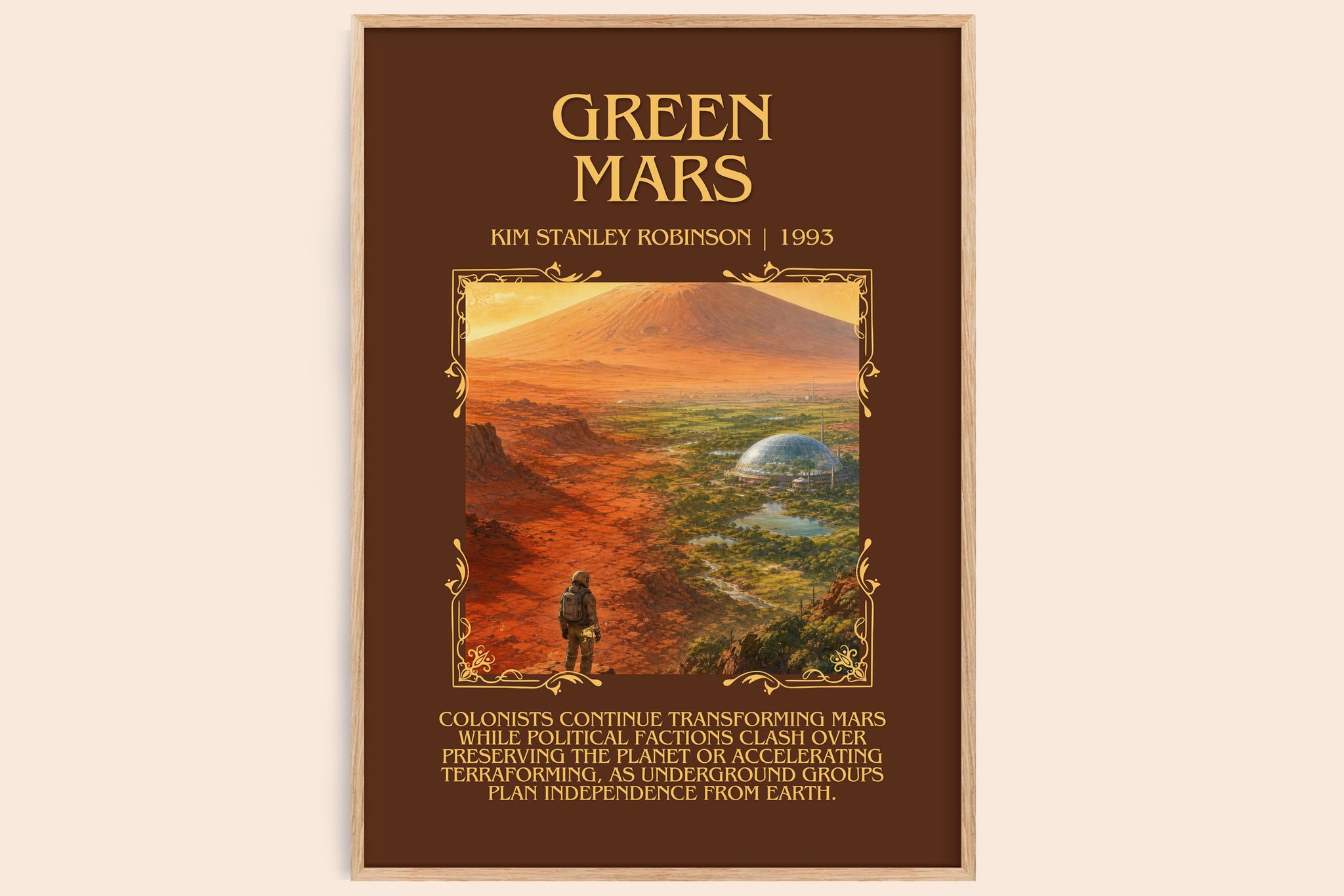 Green Mars Minimalist Book Poster by Kim Stanley Robinson