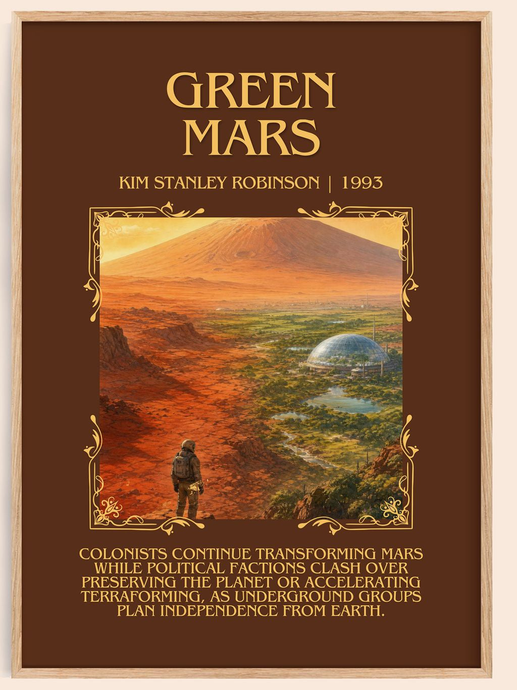 Green Mars Minimalist Book Poster by Kim Stanley Robinson – book poster