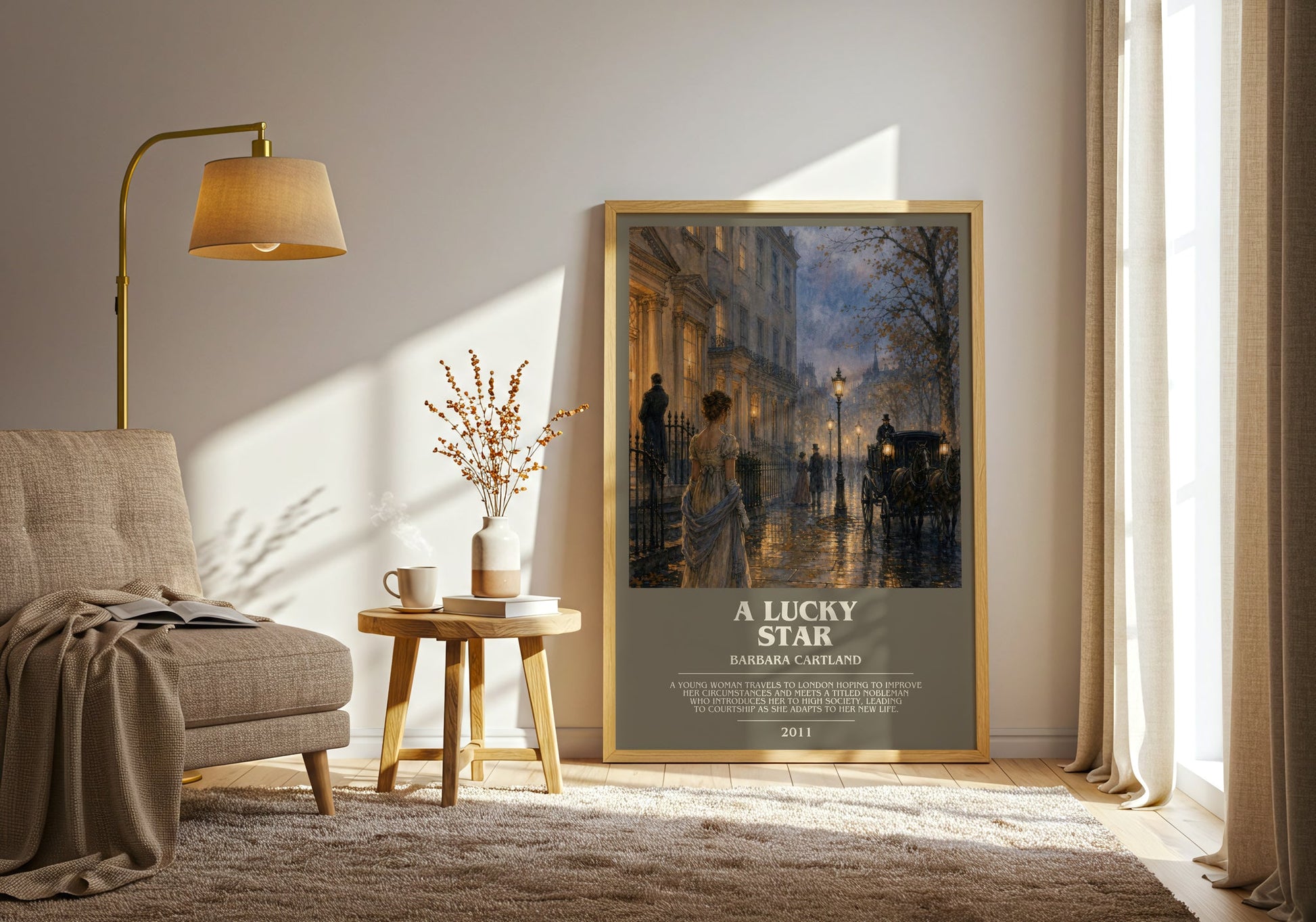 A Lucky Star bookish print on bookshelf – Barbara Cartland fan gift