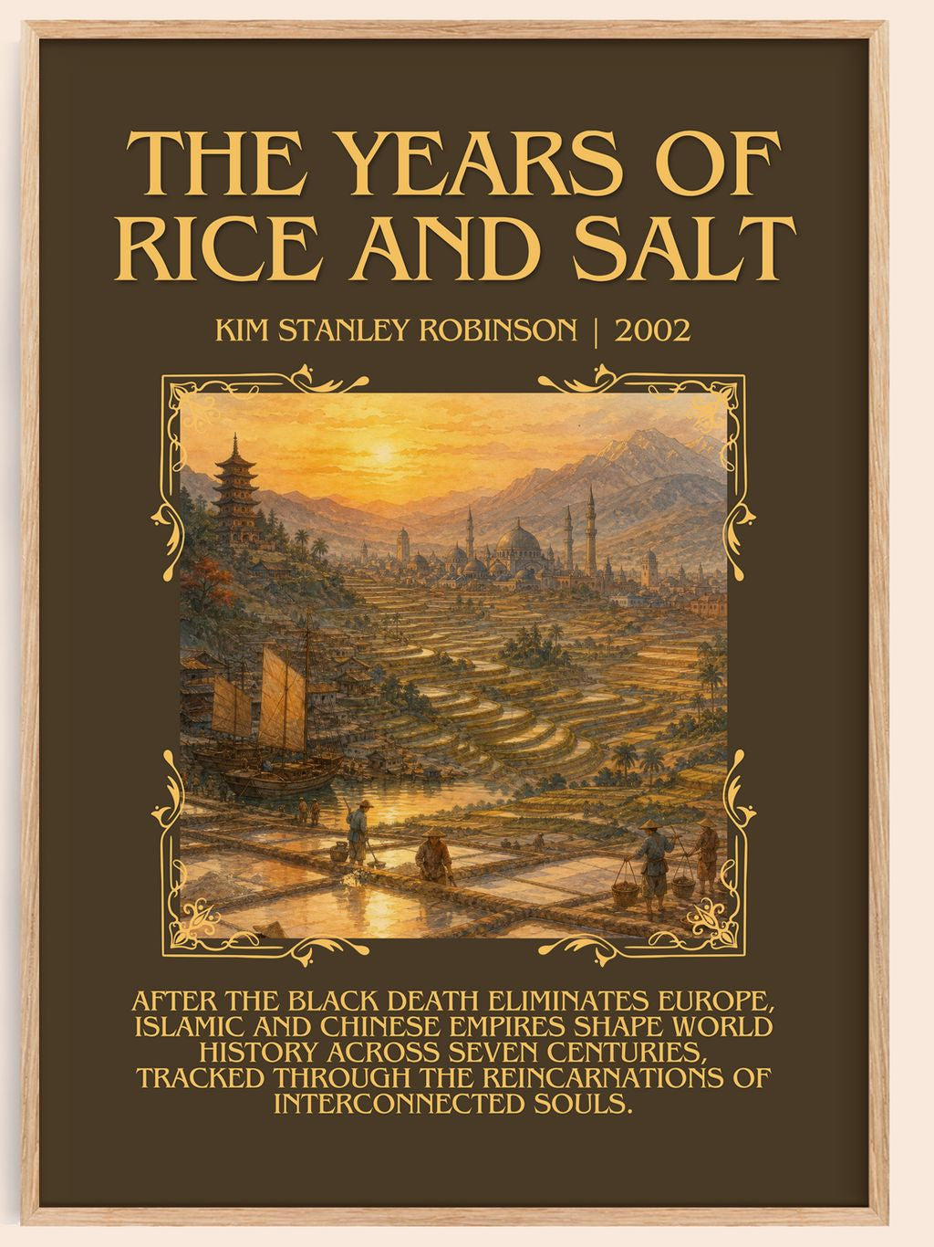 Years of Rice and Salt Minimalist Book Poster by Kim Stanley Robinson – book poster