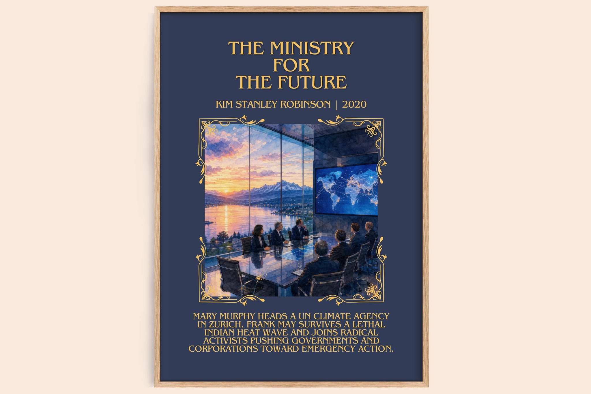 Ministry for the Future Minimalist Book Poster by Kim Stanley Robinson