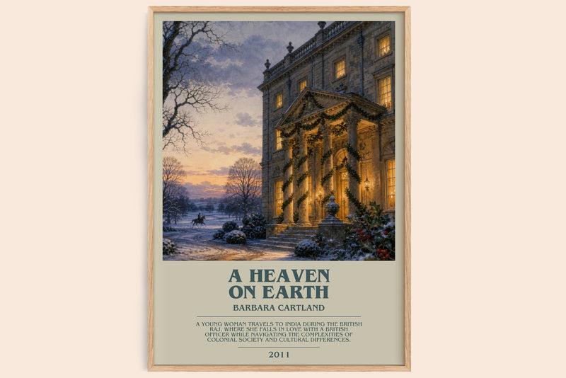 A Heaven On Earth bookish book poster by Barbara Cartland – framed literary art print