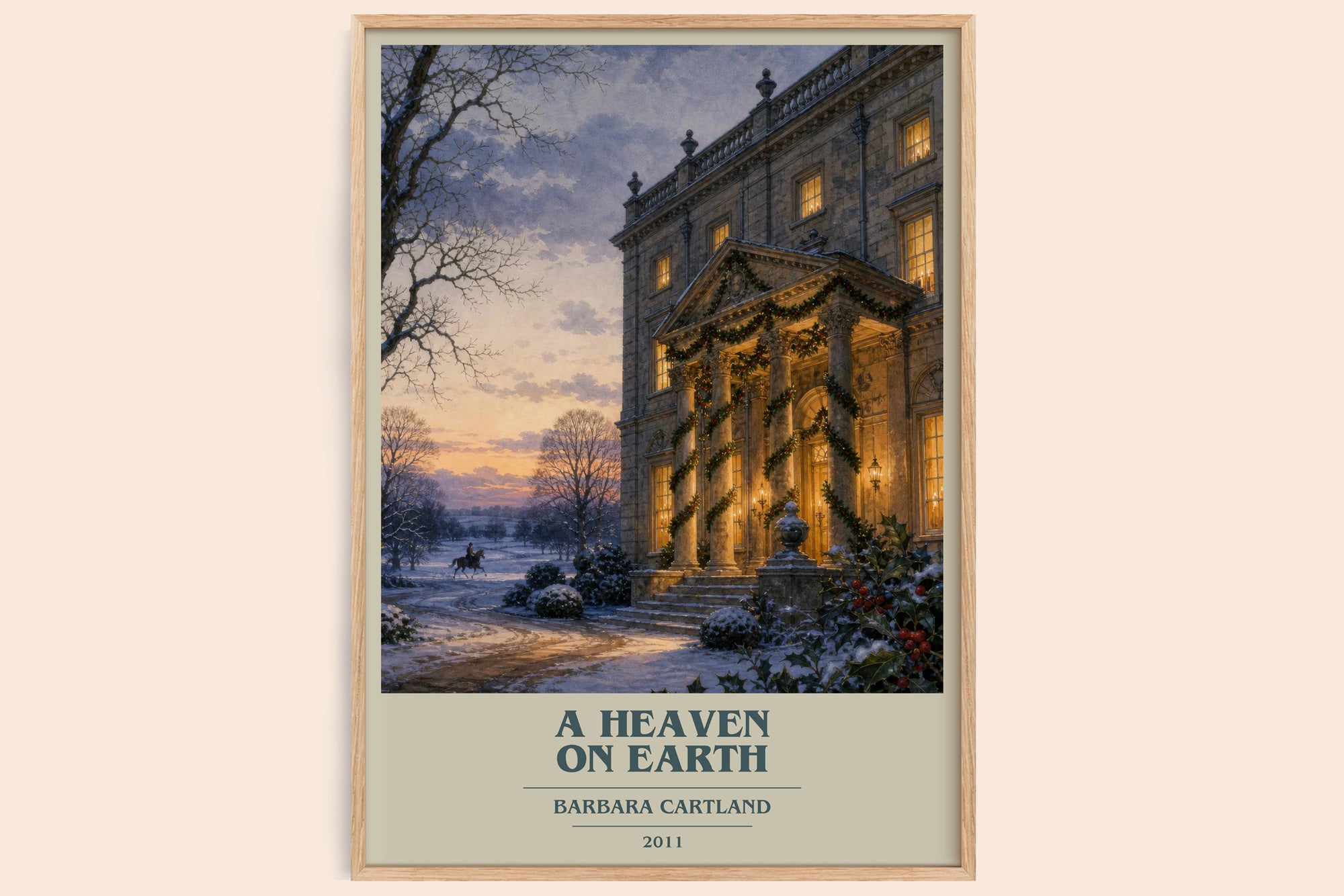 A Heaven On Earth book cover book poster by Barbara Cartland – framed literary art print